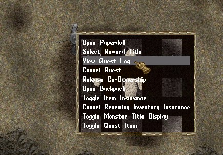 context menu